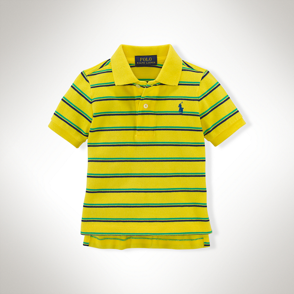 Hampton Yellow Multi Striped Cotton Polo Shirt Baby Boy 1