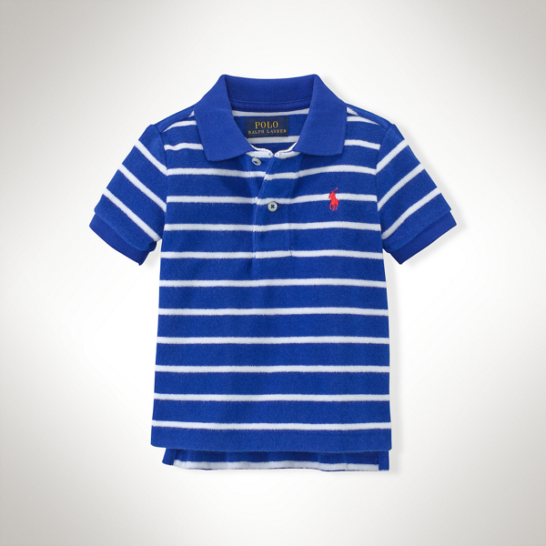 New Sapphire Multi Striped Cotton Terry Polo Baby Boy 1