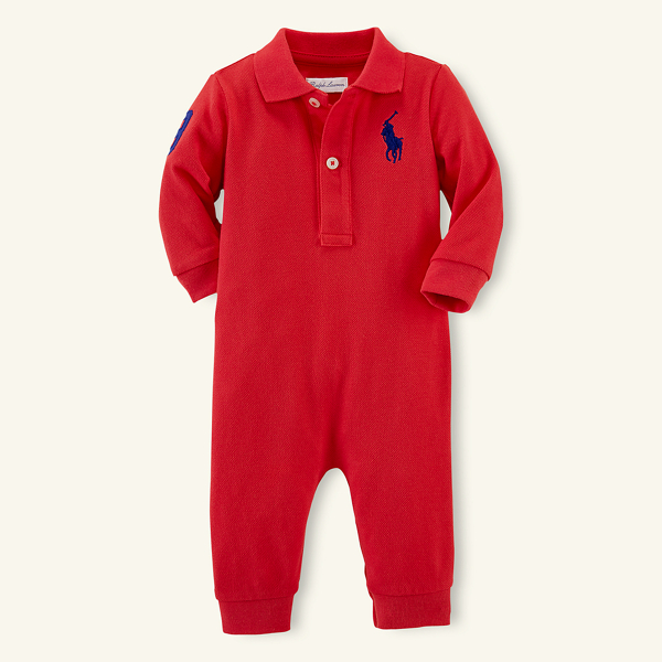 Maui Red Big Pony Cotton Coverall Baby 1