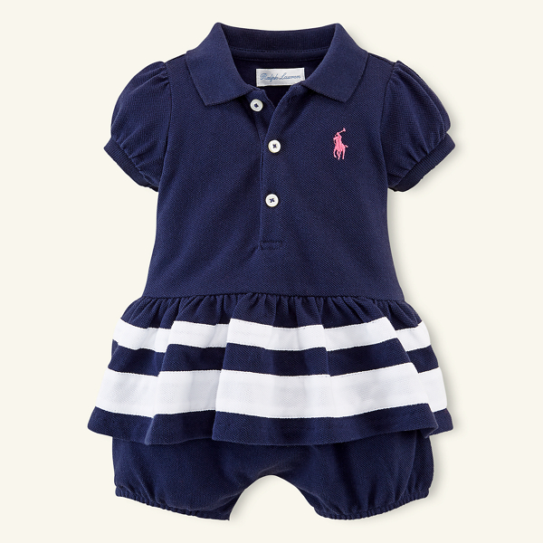 Cruise Navy Striped Cotton Bubble Shortall Baby Boy 1