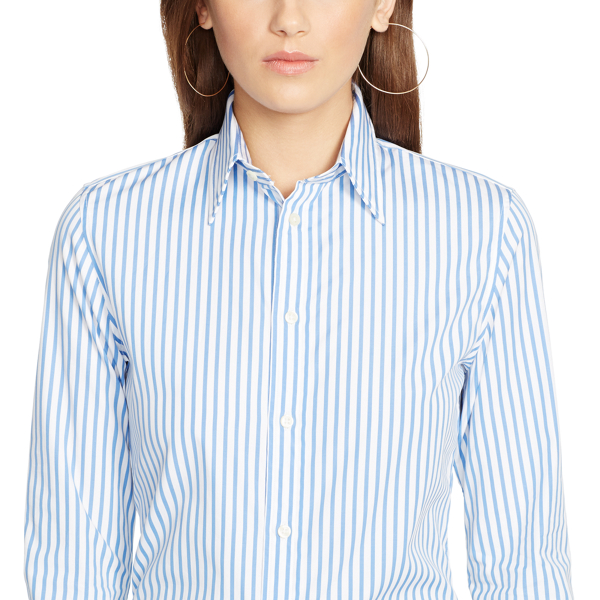 Slate/White Striped Cotton Shirt Polo Ralph Lauren 3