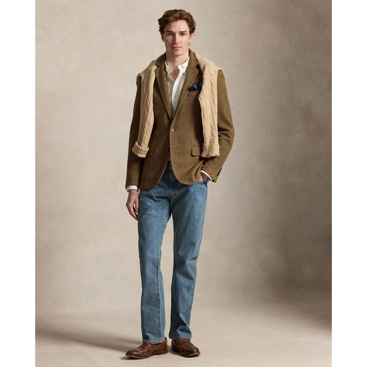 Мужские джинсы Ralph Lauren Hampton Straight Jean, цвет: Средний индиго — фото 5