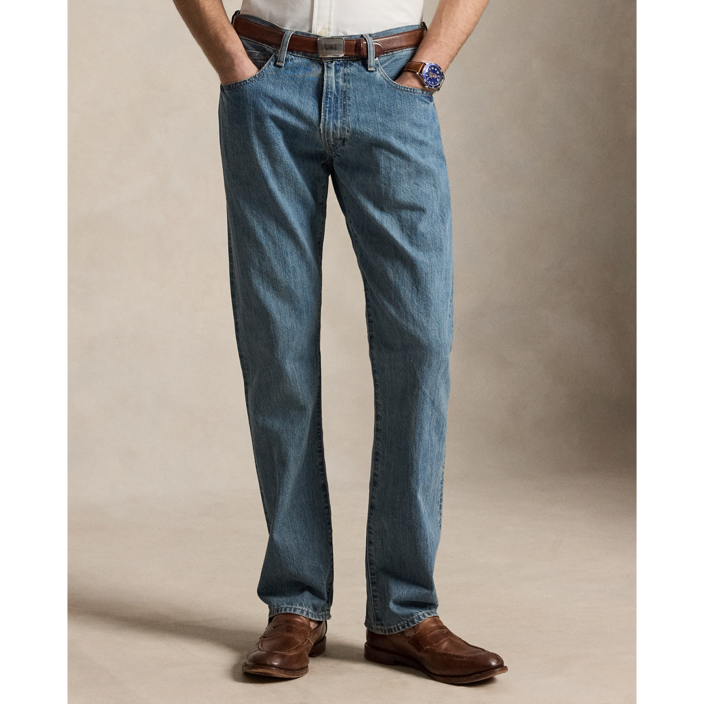 Мужские джинсы Ralph Lauren Hampton Straight Jean, цвет: Средний индиго — фото 1