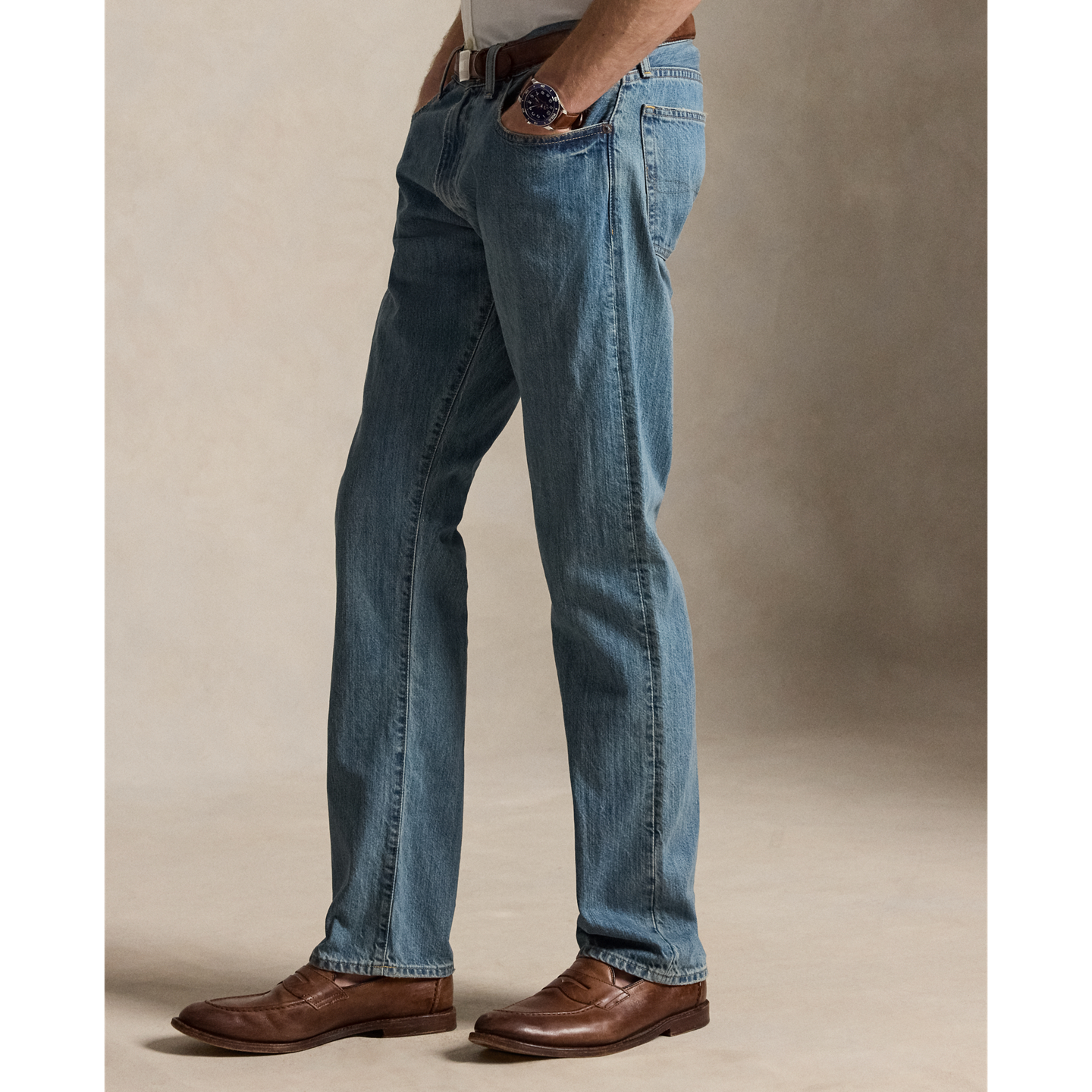 Мужские джинсы Ralph Lauren Hampton Straight Jean, цвет: Средний индиго — фото 2