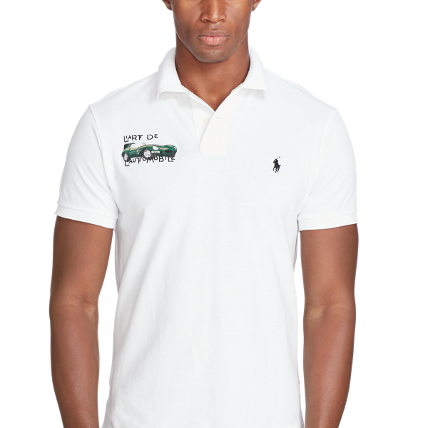 White Custom Slim L'Automobile Polo Polo Ralph Lauren 5