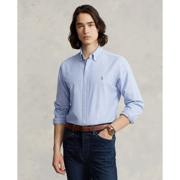 Blue ralph lauren button down shirts on sale