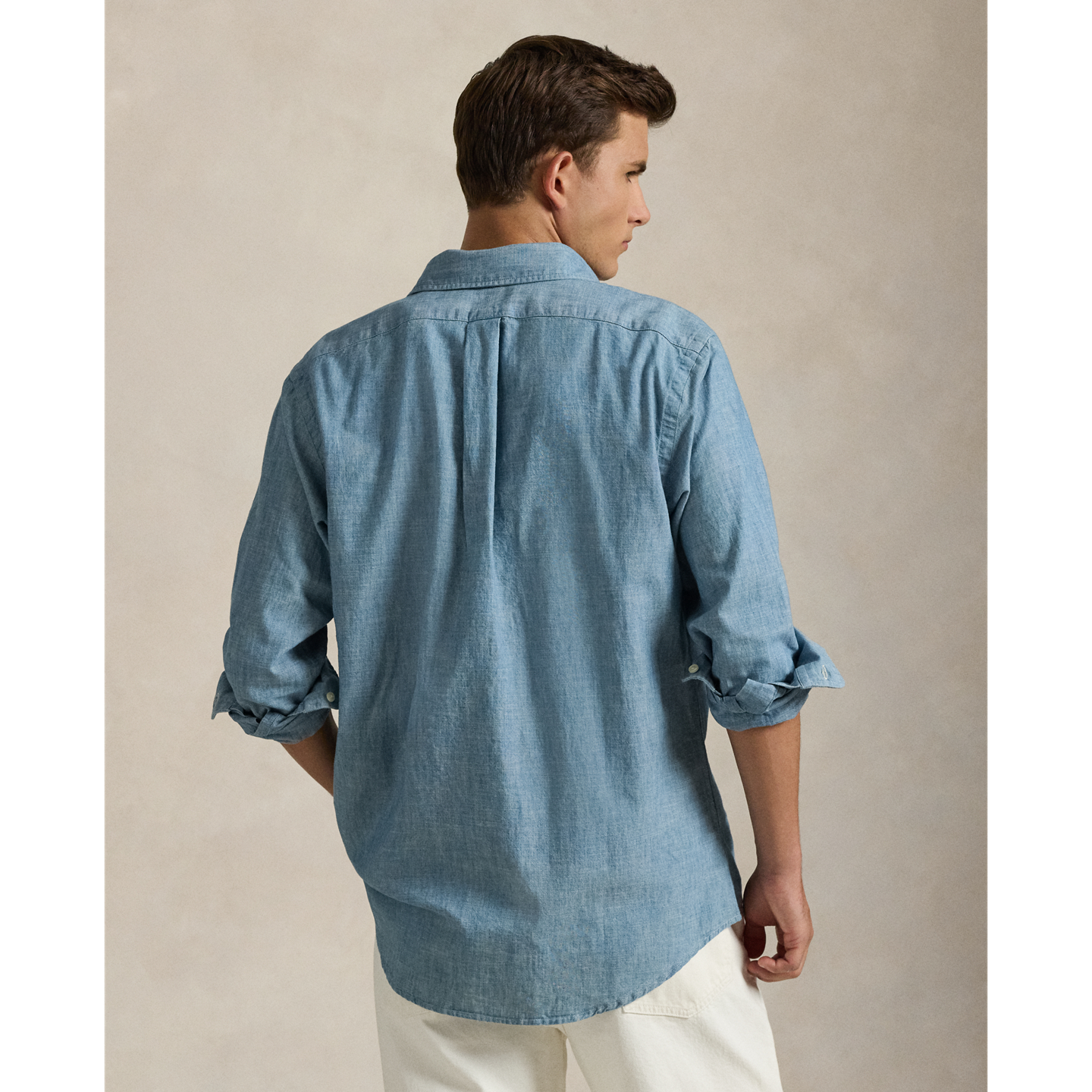 Мужская рубашка Polo Ralph Lauren Classic Fit Indigo Chambray, цвет: Шамбре — фото 2