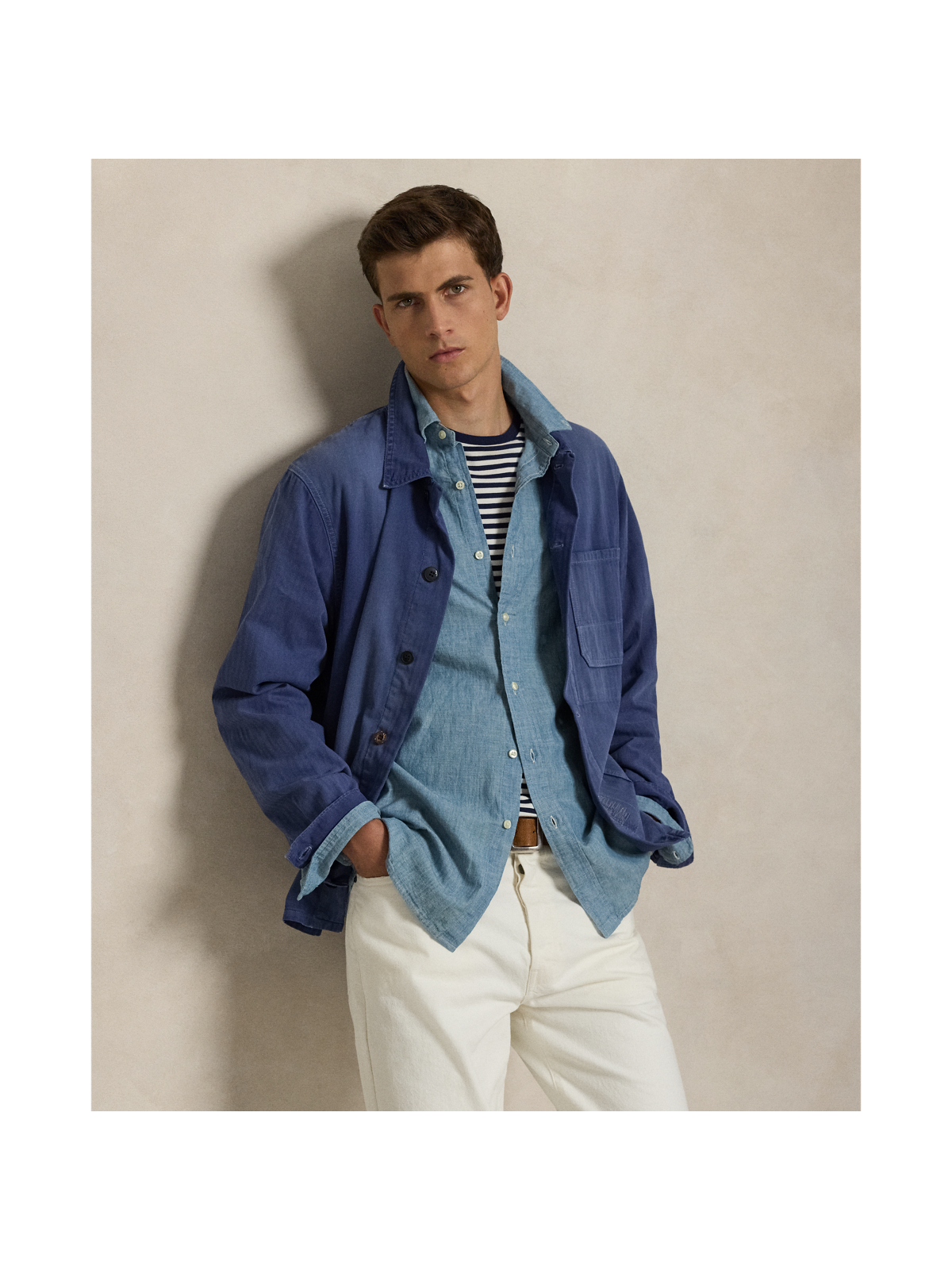 Мужские рубашки Ralph Lauren Classic Fit Indigo Chambray Shirt — фото 4