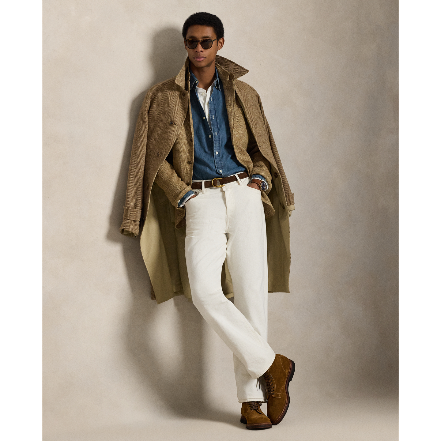 Мужская рубашка Ralph Lauren Classic Fit Denim, цвет: Джинсовый — фото 1