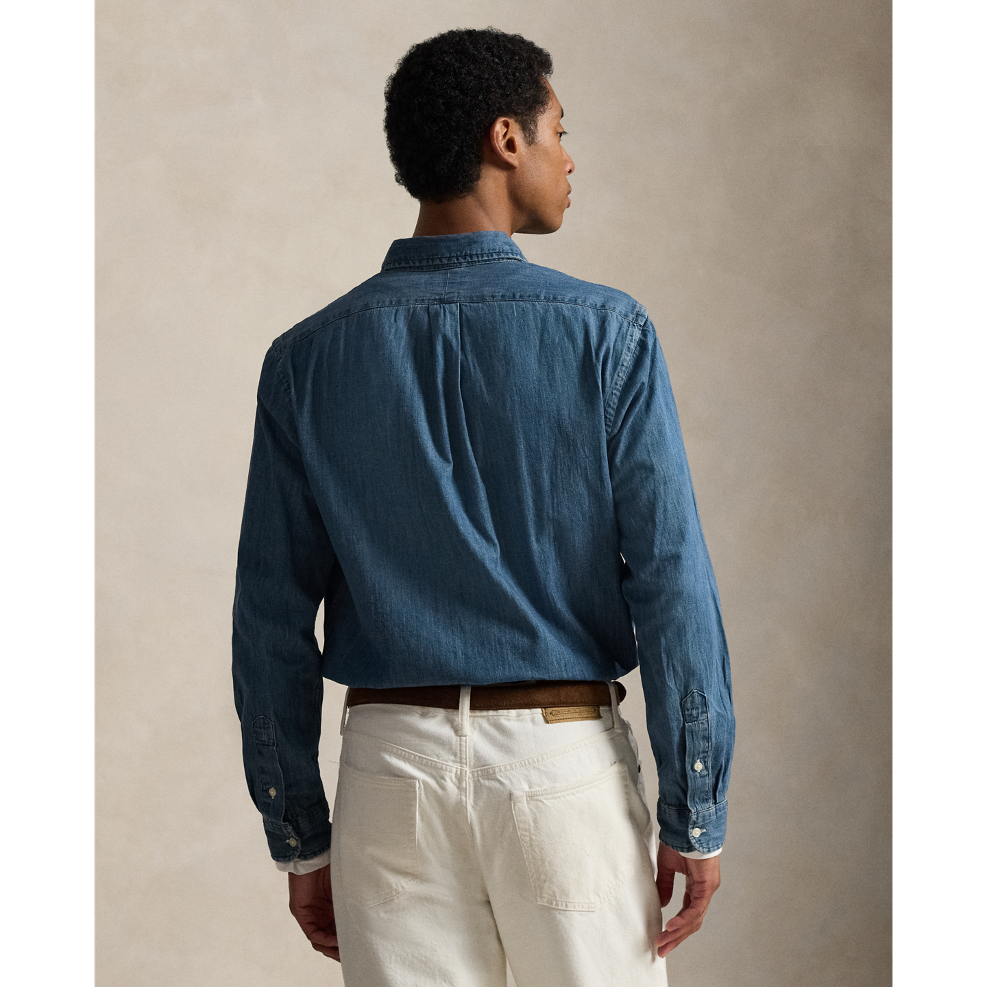 Мужская рубашка Ralph Lauren Classic Fit Denim, цвет: Джинсовый — фото 2