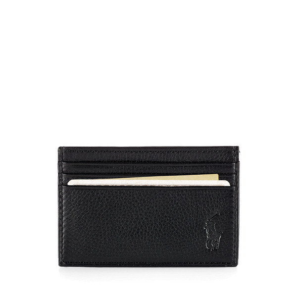 Black Pebble Leather Card Case Polo Ralph Lauren 1