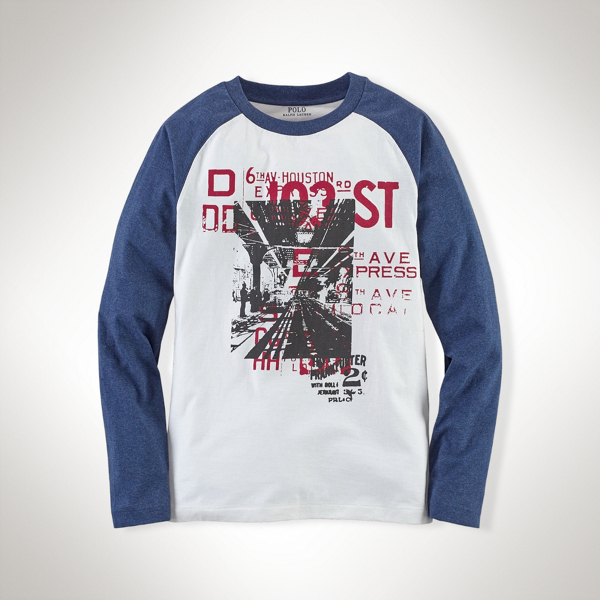 Deckwash White Cotton Graphic Baseball Tee Boys 8-20 2