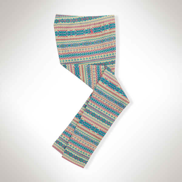 Cream Multi Fair Isle Cotton Legging Girls 7-16 2