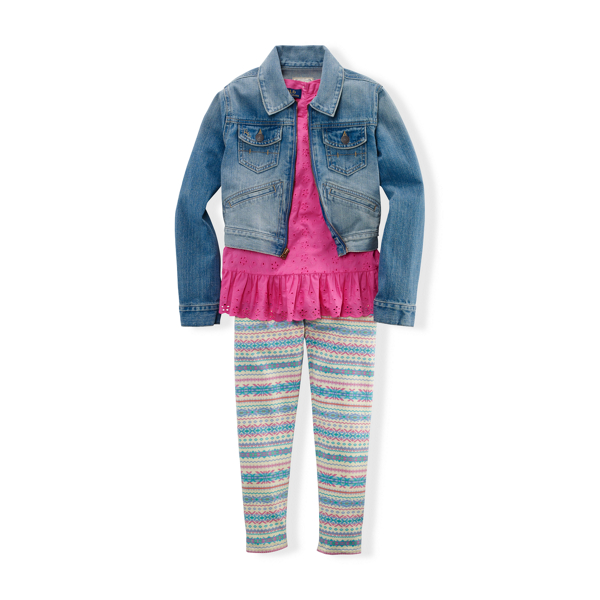 Cream Multi Fair Isle Cotton Legging Girls 7-16 3