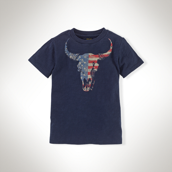Classic Navy Slub Cotton Graphic Tee Boys 2-7 1