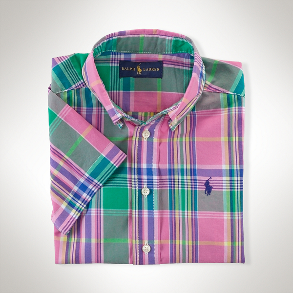 Pink Multi Plaid Cotton Blake Shirt Boys 2-7 1