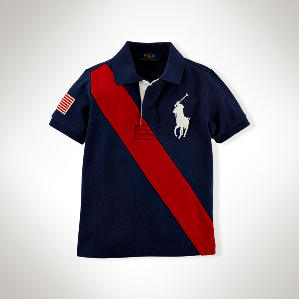 French Navy Big Pony Cotton Polo Shirt Boys 2-7 1