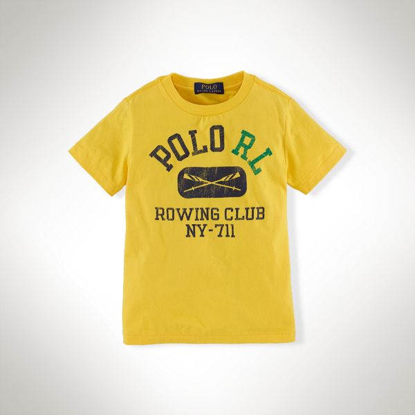Gold Cotton Graphic Tee Boys 2-7 2