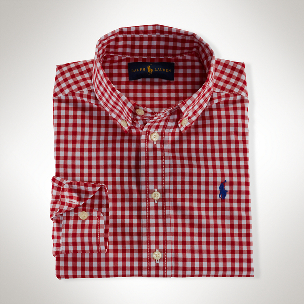 Red Multi Gingham Cotton Blake Shirt Boys 2-7 1