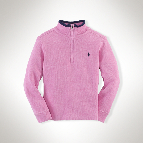 Hampton Pink Heather Cotton Half-Zip Pullover Boys 2-7 2