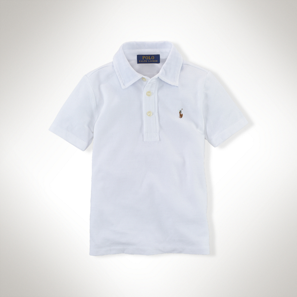 White Featherweight Cotton Polo Boys 2-7 1