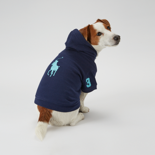 French Turquoise Big Pony Fleece Dog Hoodie Ralph Lauren Pet 1