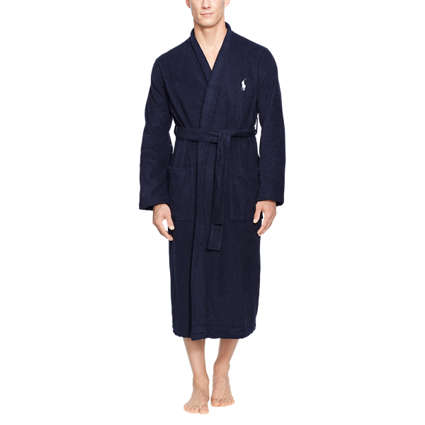 Cruise Navy Cotton Terry Kimono Robe Polo Ralph Lauren 3