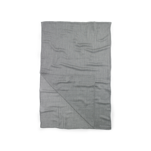 Light Grey Melange Cashmere Scarf Ralph Lauren Collection 2