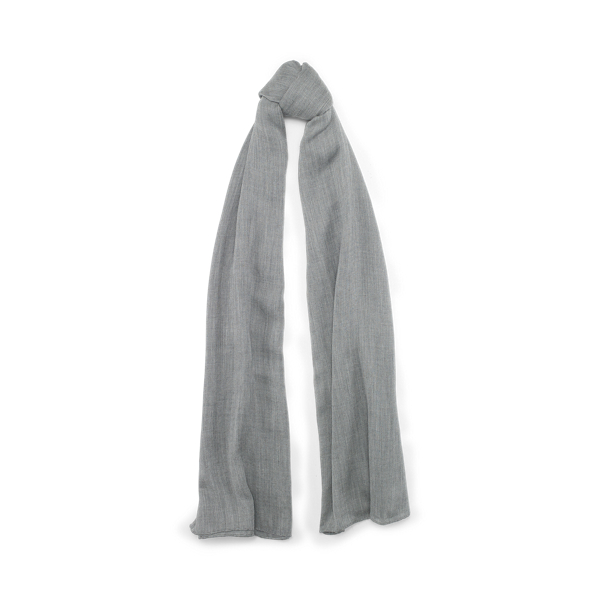 Light Grey Melange Cashmere Scarf Ralph Lauren Collection 1