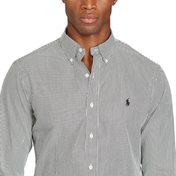 Chemise ray&eacute;e coupe classique Polo Ralph Lauren en Noir/Blanc 3