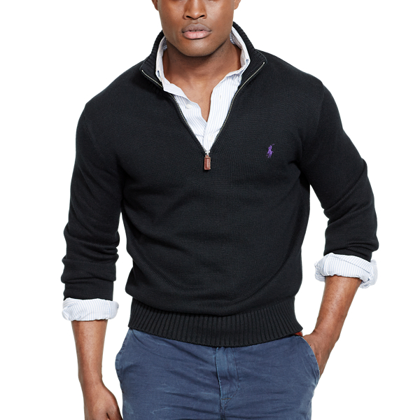 Half Zip Cotton Sweater Ralph Lauren UK