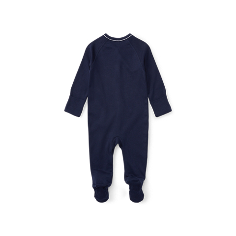 Детский комбинезон Ralph Lauren Cotton Jersey Footed Coverall, цвет: Тёмно-синий