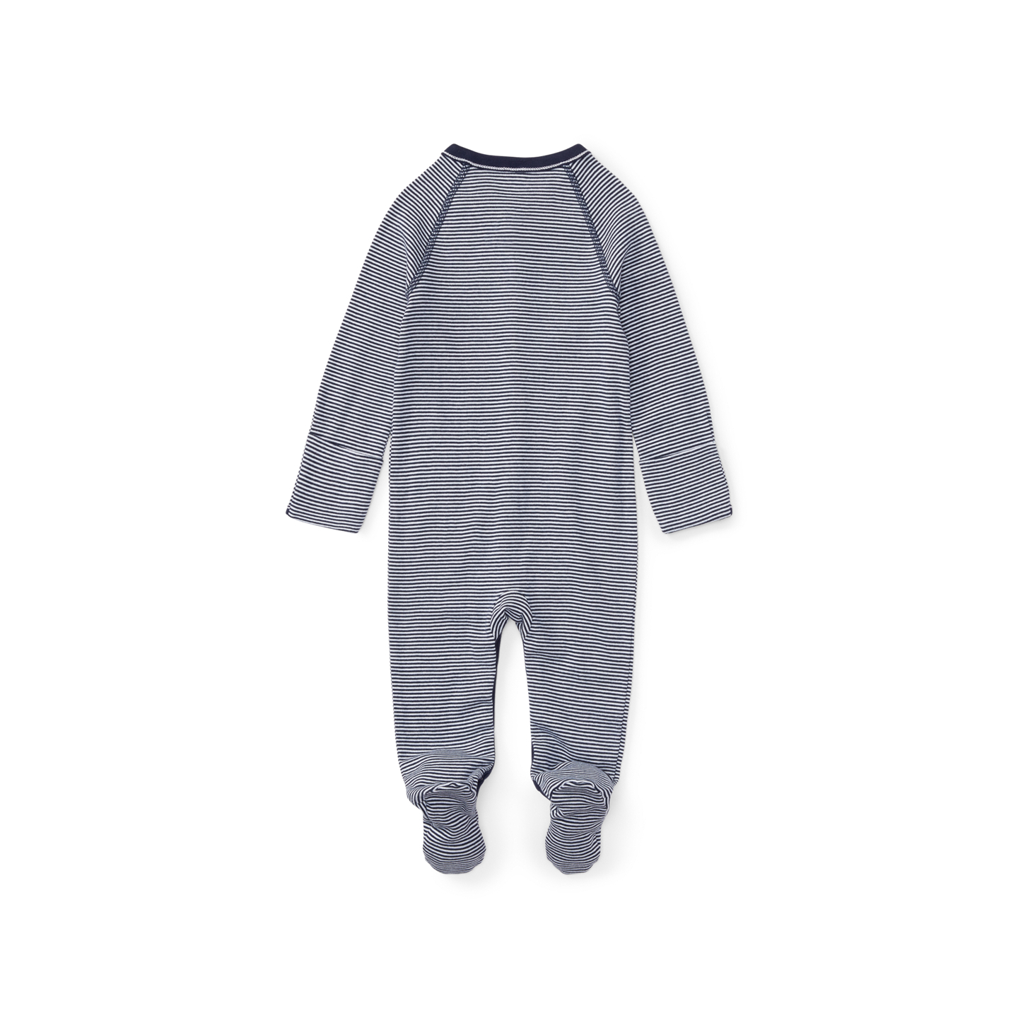 Детский комбинезон Ralph Lauren Striped Cotton Footed Coverall, цвет: Тёмно-синий разноцветный — фото 1