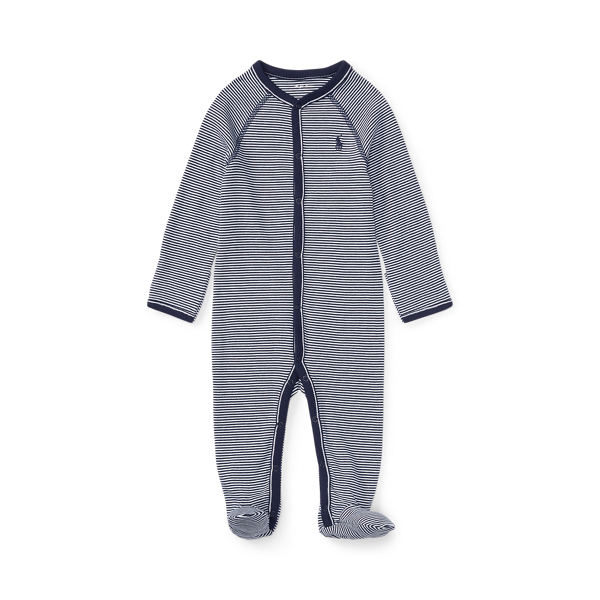 Striped Cotton Footed Coverall