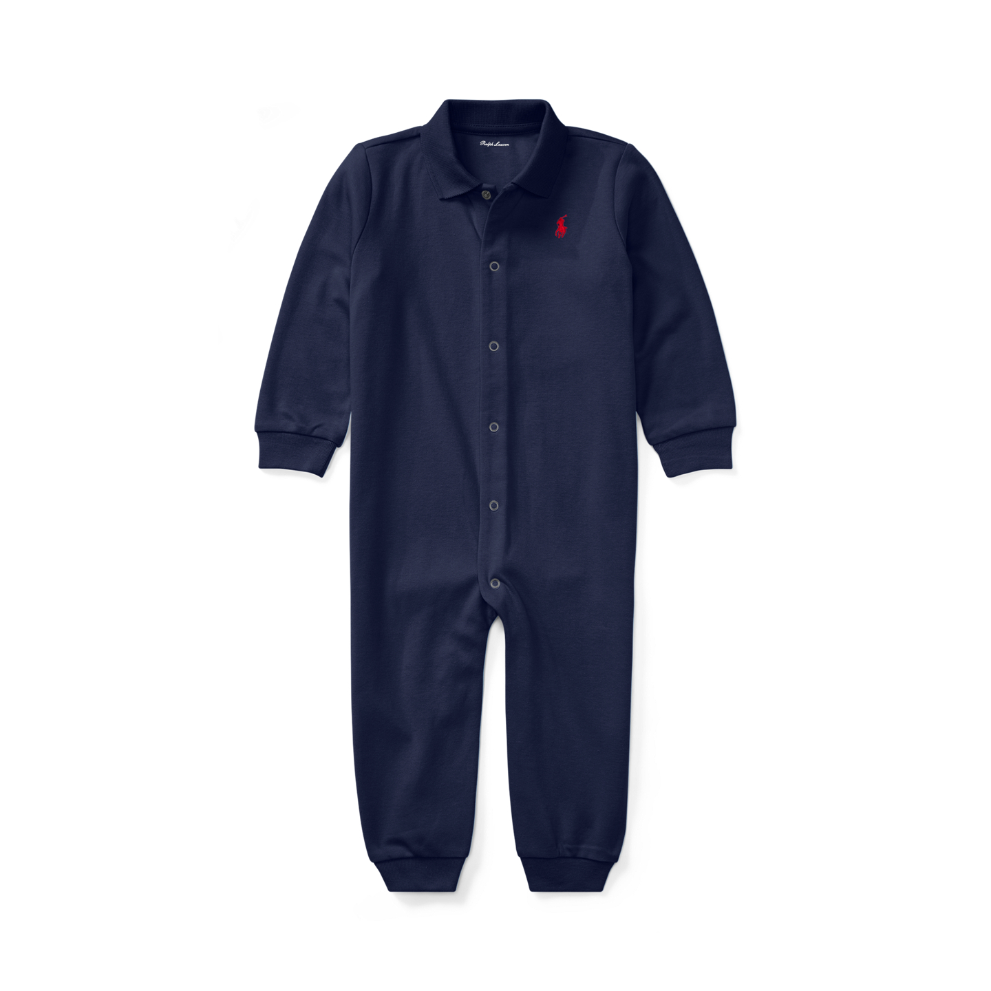 Детский комбинезон Ralph Lauren Soft Cotton Polo Coverall, цвет: Тёмно-синий — фото 2