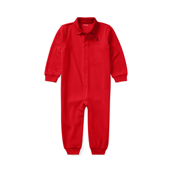 Cotton Interlock Footed Coverall Ralph Lauren