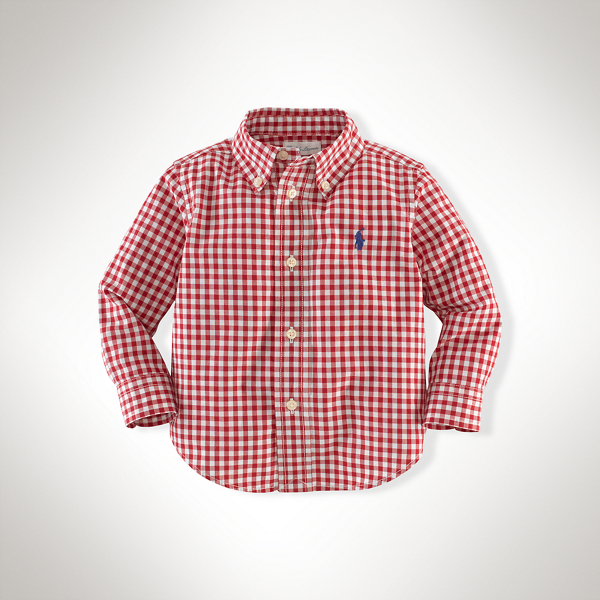 Red Multi Gingham Cotton Blake Shirt Baby Boy 1