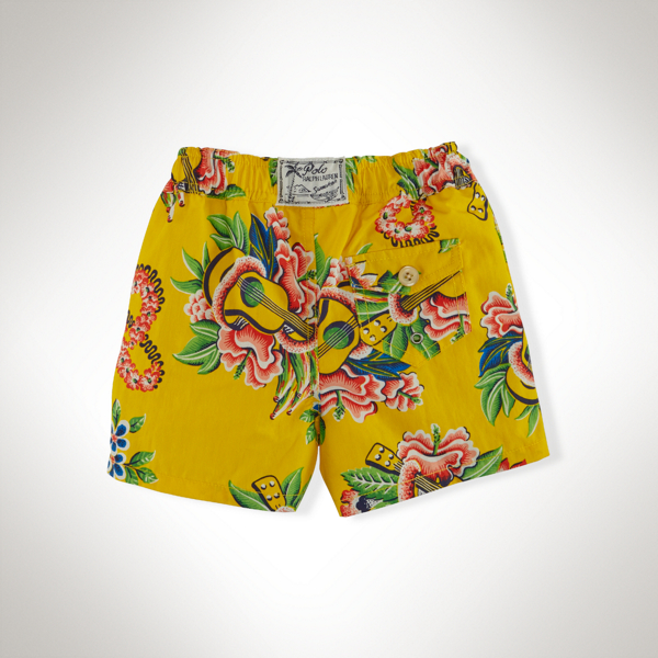 Yellow Ukulele Patterned Traveler Swim Trunk Baby Boy 2