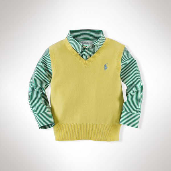 Masters Yellow Cotton V-Neck Vest Baby Boy 1
