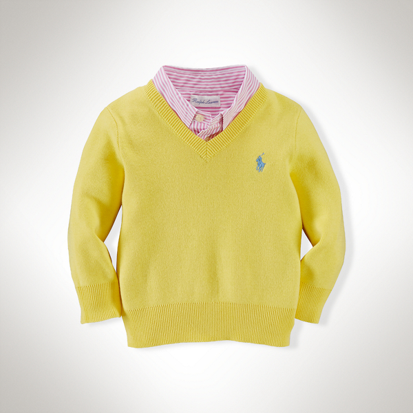 Masters Yellow Cotton V-Neck Sweater Baby Boy 1