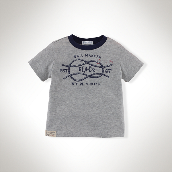 Lt Grey Heather Cotton Graphic Tee Baby Boy 1