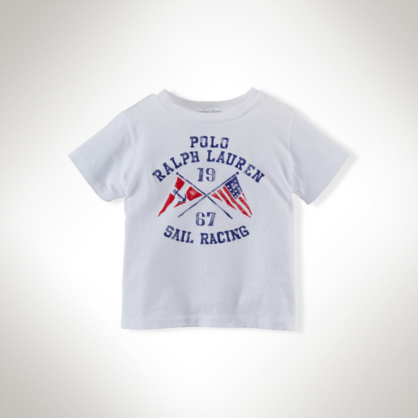 White Cotton Sailing Graphic Tee Baby Boy 1