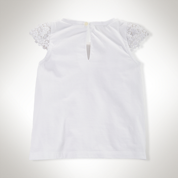 White Lace-Trim Cotton Top Baby Girl 2