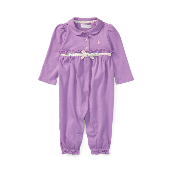 Ruffled Cotton Coverall Baby Girl 1