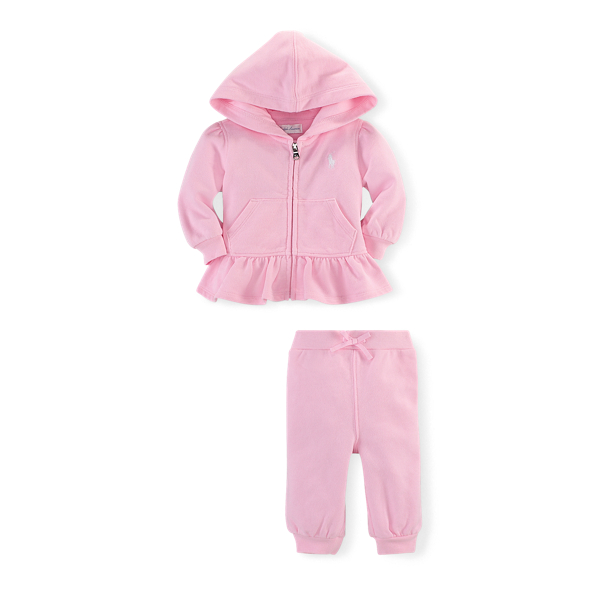 French-Terry-Set aus Jacke und Hose Baby Girl in Carmel-Rosa 3