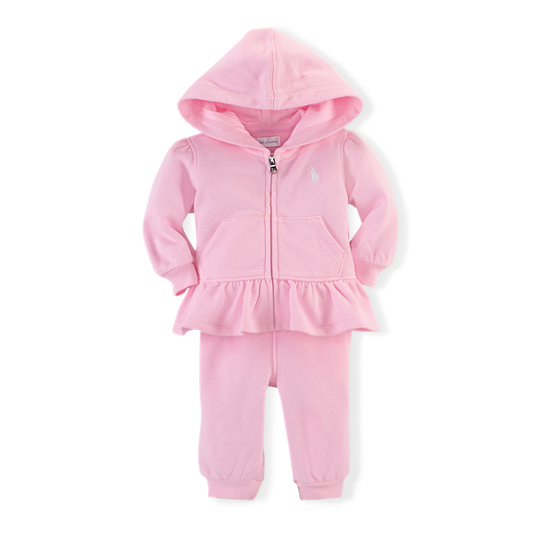 French-Terry-Set aus Jacke und Hose Baby Girl in Carmel-Rosa 4