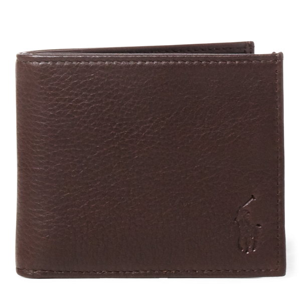 Brown Slim Leather Billfold Polo Ralph Lauren 1