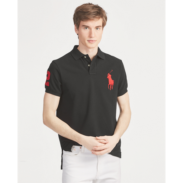 Polo Black/RL 2000 Red Classic Fit Mesh Polo Shirt Polo Ralph Lauren 1