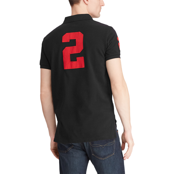 Polo Black/RL 2000 Red Classic Fit Mesh Polo Shirt Polo Ralph Lauren 5