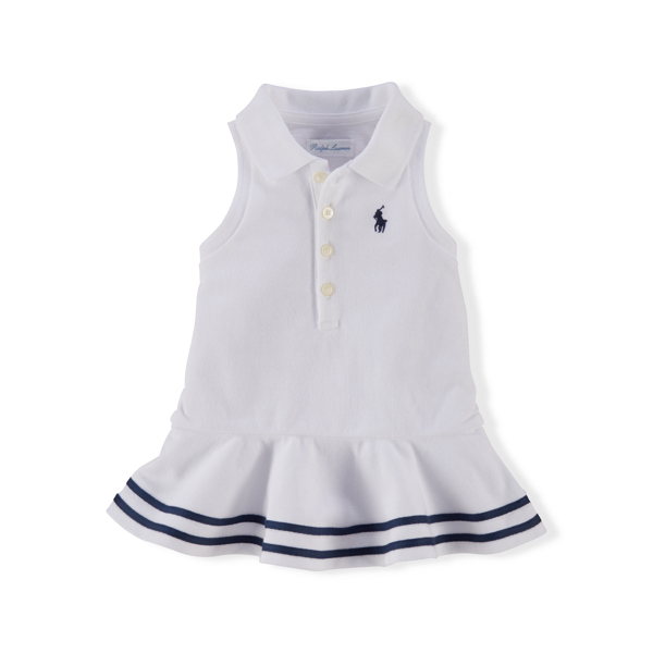 White Striped Polo Dress Baby Girl 1